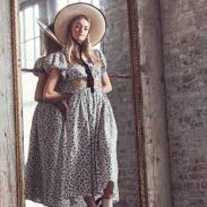 Loveshackfancy Lais Dress Grey Size 8 NWOT